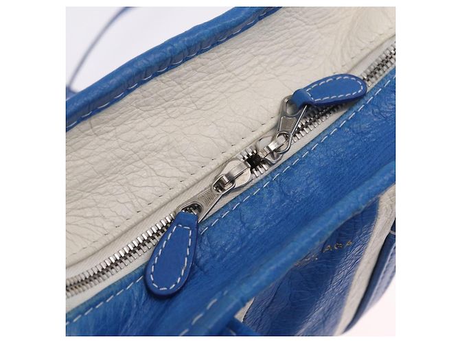 Balenciaga Bazaar Shopper XS Bag Leather 2way Blue Silver 452458 Auth 208406A - Jerrillo - vista 18