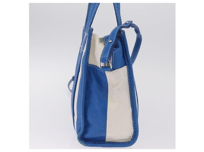 Balenciaga Bazaar Shopper XS Bag Leather 2way Blue Silver 452458 Auth 208406A - Jerrillo - vista 5