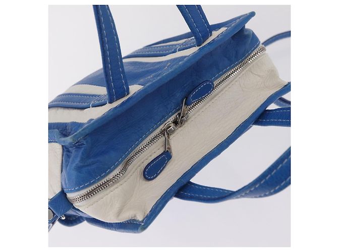 Balenciaga Bazaar Shopper XS Bag Leather 2way Blue Silver 452458 Auth 208406A - Jerrillo - vista 6