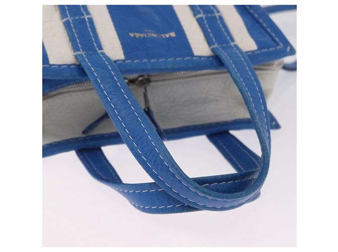 Balenciaga Bazaar Shopper XS Bag Leather 2way Blue Silver 452458 Auth 208406A - Jerrillo - vista 7