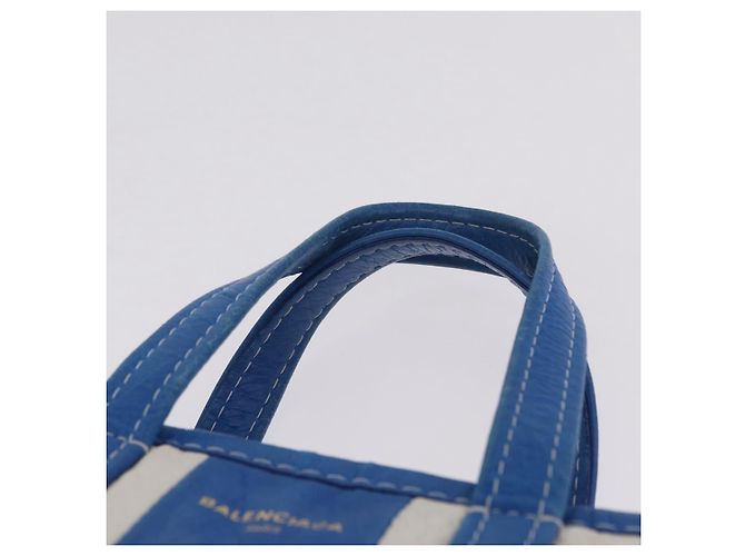 Balenciaga Bazaar Shopper XS Bag Leather 2way Blue Silver 452458 Auth 208406A - Jerrillo - vista 8