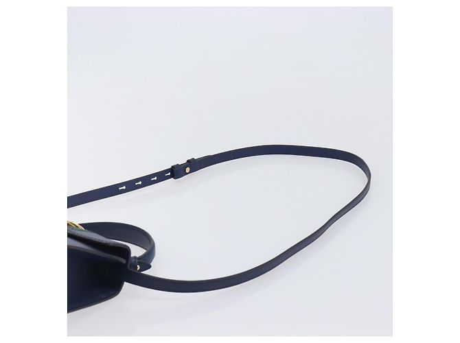 GUCCI Silvi Web Sherry Line Bolsa de Mão Couro 2way Navy Gold 470270 Auth 208399V - Jerrillo - vista 10