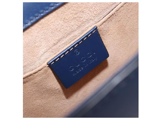 GUCCI Silvi Web Sherry Line Bolsa de Mão Couro 2way Navy Gold 470270 Auth 208399V - Jerrillo - vista 18