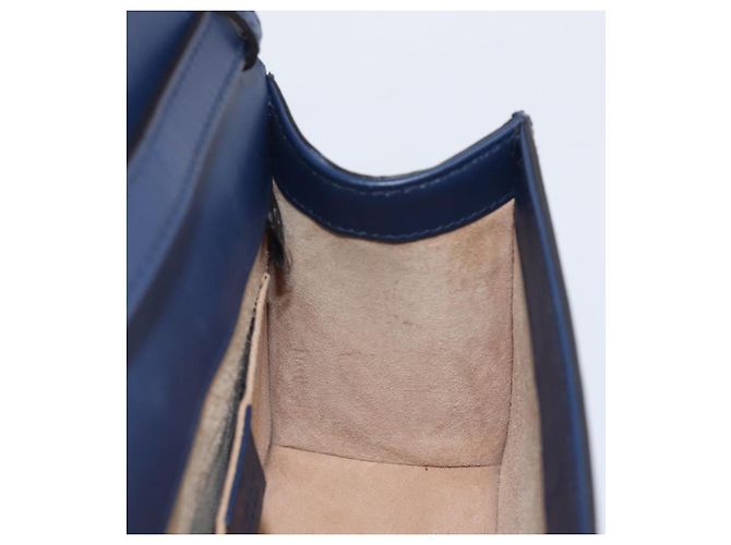 GUCCI Silvi Web Sherry Line Bolsa de Mão Couro 2way Navy Gold 470270 Auth 208399V - Jerrillo - vista 20