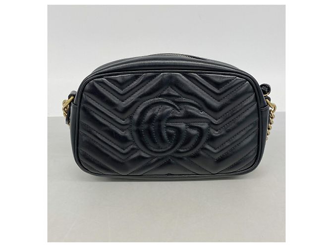 Gucci GG Marmont Black Leather Shoulder Bag - view 10