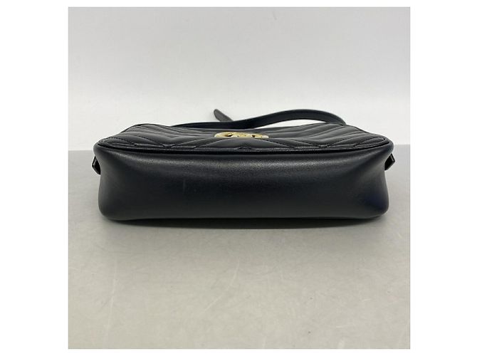 Gucci GG Marmont Black Leather Shoulder Bag - view 3