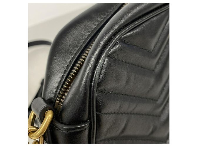Gucci GG Marmont Black Leather Shoulder Bag - view 7