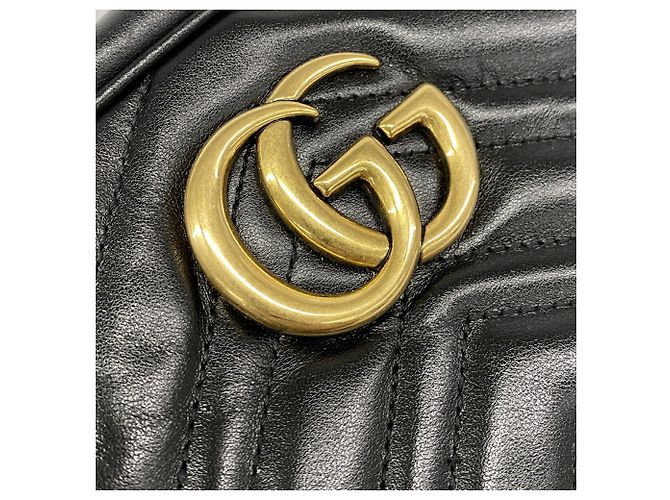 Gucci GG Marmont Black Leather Shoulder Bag - view 9
