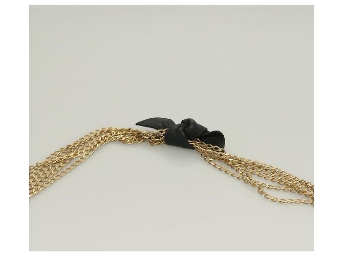 CHANEL Chain Shoulder Bag Enamel Black Gold CC Auth bs27175 - Jerrillo - vista 14