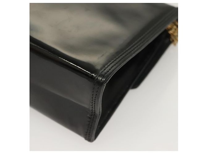 CHANEL Chain Shoulder Bag Enamel Black Gold CC Auth bs27175 - Jerrillo - vista 18
