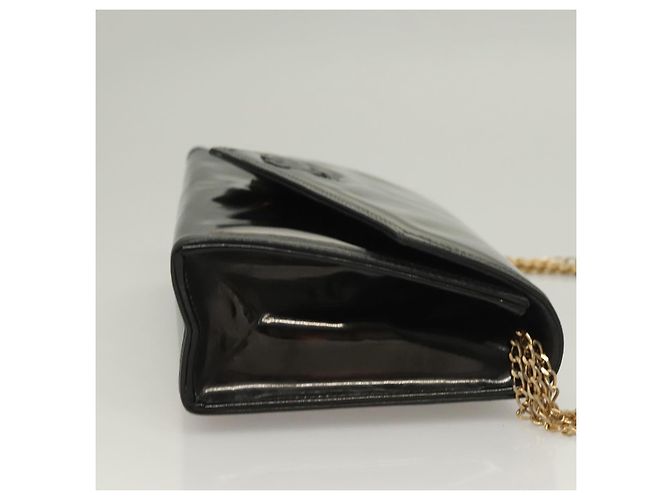 CHANEL Chain Shoulder Bag Enamel Black Gold CC Auth bs27175 - Jerrillo - vista 3