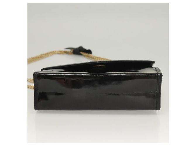 CHANEL Chain Shoulder Bag Enamel Black Gold CC Auth bs27175 - Jerrillo - vista 5