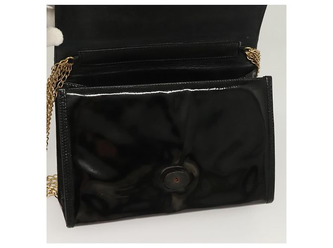 CHANEL Chain Shoulder Bag Enamel Black Gold CC Auth bs27175 - Jerrillo - vista 9