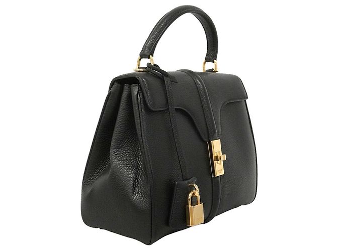 Céline Celine Handtasche aus schwarzem Leder - Ansicht 2