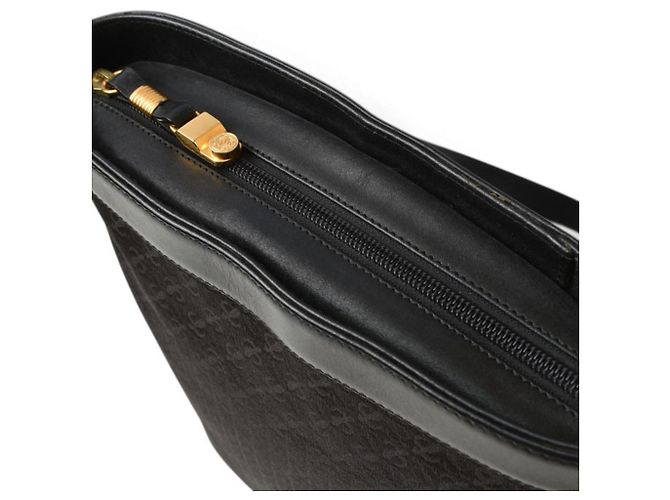 Borsa a tracolla Loewe in tela e pelle nera - vista 10