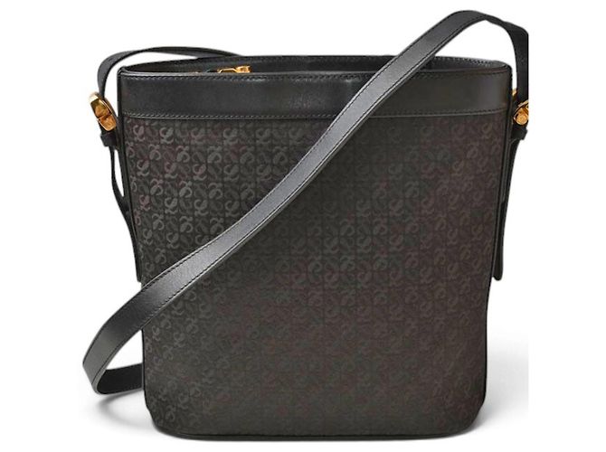 Borsa a tracolla Loewe in tela e pelle nera - vista 2