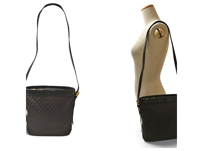 Borsa a tracolla Loewe in tela e pelle nera - vista 3