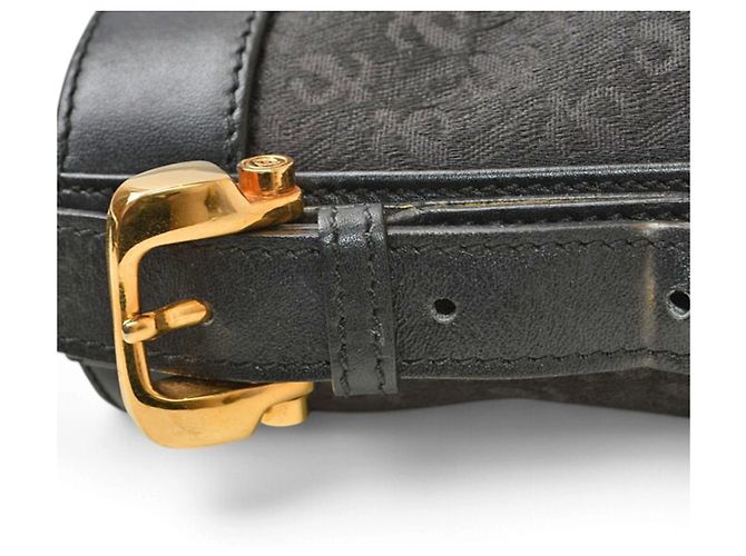 Borsa a tracolla Loewe in tela e pelle nera - vista 9