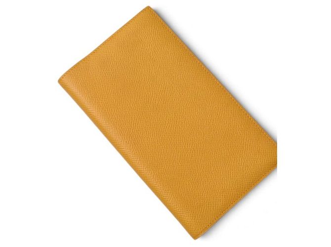 Hermès Ensemble carnet Agenda Hermes en cuir Epsom jaune - vue 3