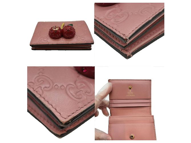 Cartera compacta Gucci Guccissima Cherry - vista 4