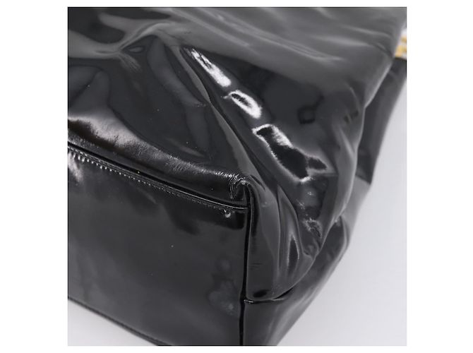 CHANEL COCO Mark Tote Bag Patent Black Gold Tone CC Auth bs37158 - Jerrillo - vue 17