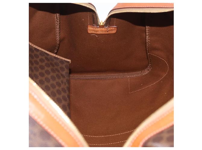 Céline CELINE Macadam Canvas Boston Bag PVC Leather Brown Gold Auth 207455V - Jerrillo - vue 15