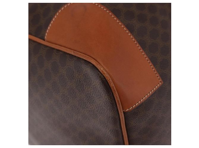 Céline CELINE Macadam Canvas Boston Bag PVC Leather Brown Gold Auth 207455V - Jerrillo - vue 4