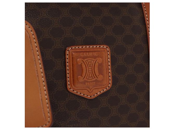 Céline CELINE Macadam Canvas Boston Bag PVC Leather Brown Gold Auth 207455V - Jerrillo - vue 9