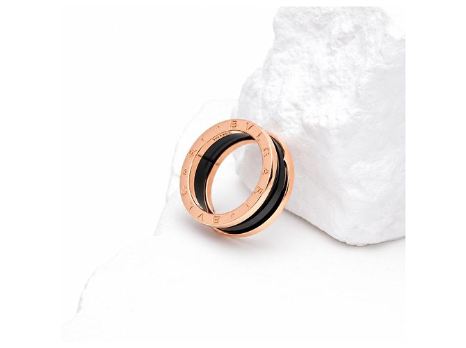 Anillo Bulgari B.zero1 Cerámica Oro Rosa 750/18kt Diseñador Lujo Unisex - vista 2