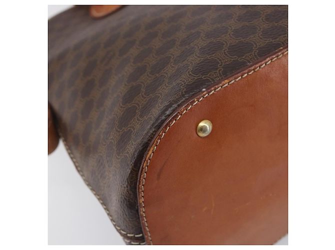 Céline CELINE Macadam Hand Bag PVC 2way Brown Gold Tone Auth ka6693 - Jerrillo - vista 14