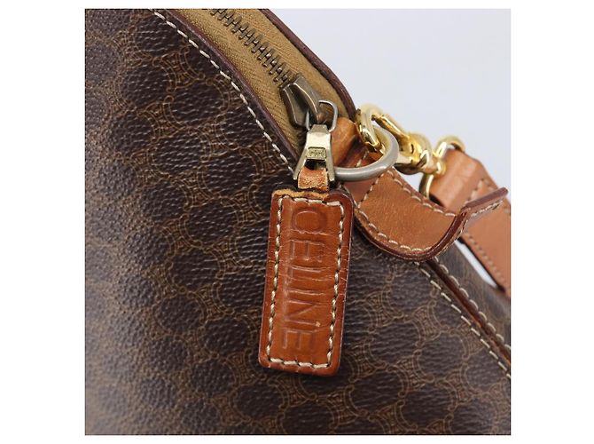 Céline CELINE Macadam Hand Bag PVC 2way Brown Gold Tone Auth ka6693 - Jerrillo - vista 17