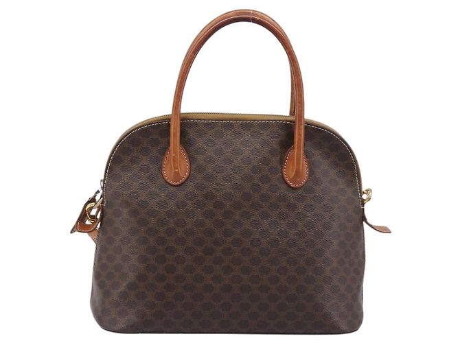 Céline CELINE Macadam Hand Bag PVC 2way Brown Gold Tone Auth ka6693 - Jerrillo - vista 2