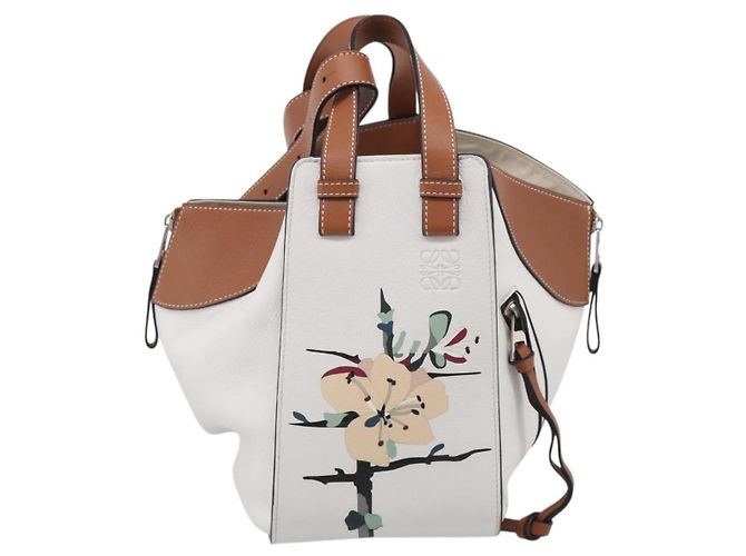 LOEWE Hammock Mini Hand Bag Leather 2way White Silver Auth 212709SM - Jerrillo - view 13