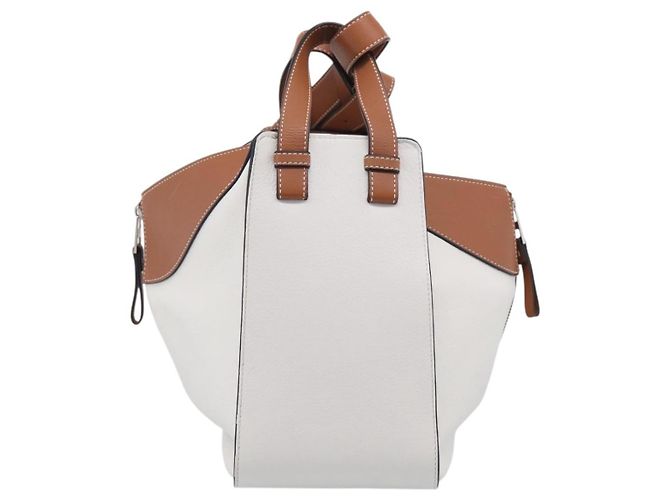 LOEWE Hammock Mini Hand Bag Leather 2way White Silver Auth 212709SM - Jerrillo - view 2