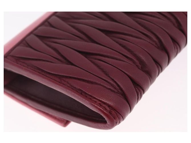 Miu Miu Matelasse Chain Wallet Leather Pink Silver Auth 211242V - Jerrillo - vista 15