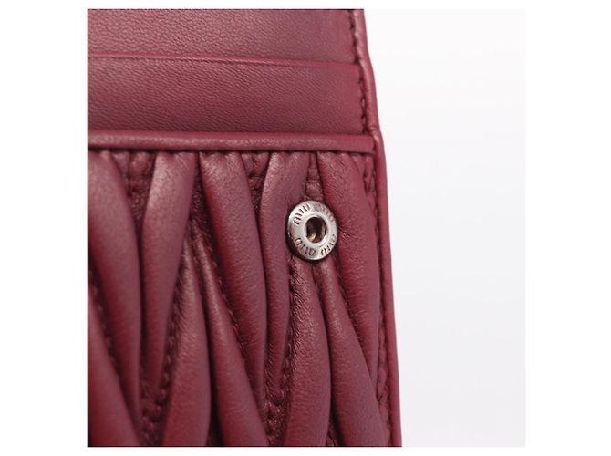 Miu Miu Matelasse Chain Wallet Leather Pink Silver Auth 211242V - Jerrillo - vista 20