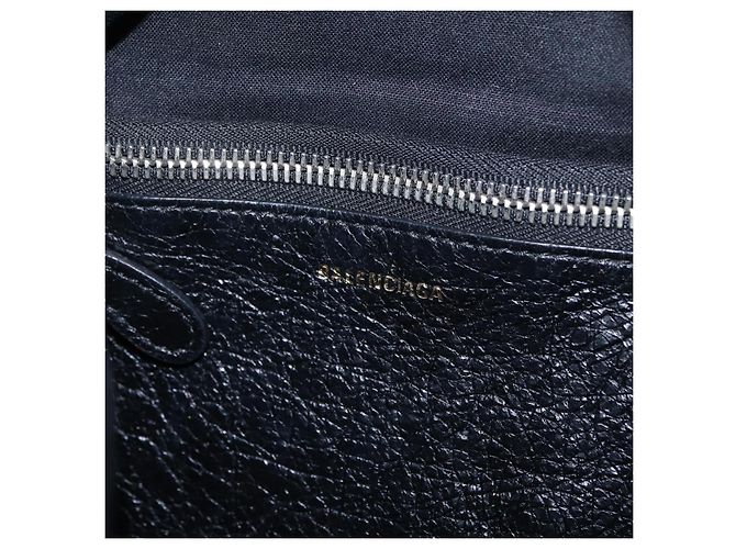 Balenciaga Graffiti Bazaar Drawstring Bag Leather Black 581779 Auth 211220V - Jerrillo - vista 19