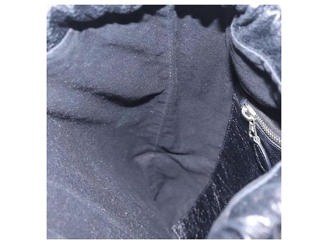 Balenciaga Graffiti Bazaar Drawstring Bag Leather Black 581779 Auth 211220V - Jerrillo - vista 20
