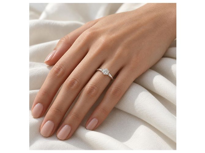 Tiffany & Co. Setting Anillo Solitario Platino 950 Diamante 0,22 ct G/VS1 Talla 47 - vista 9