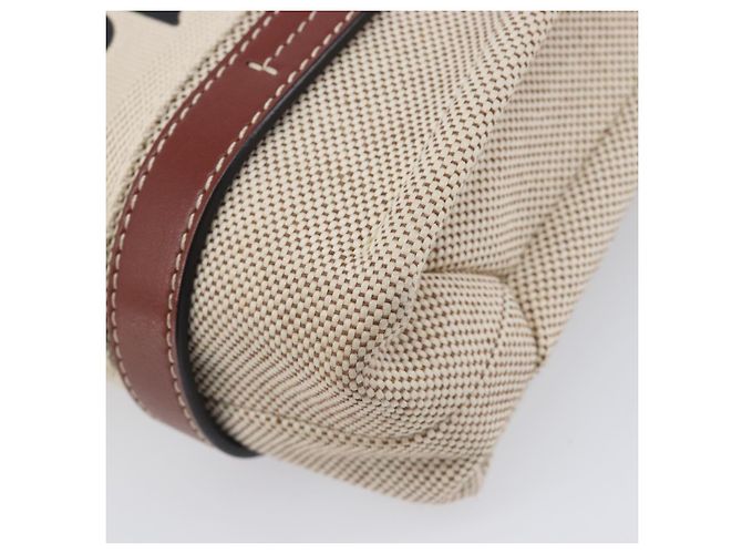 Chloé Chloe Woody Small Hand Bag Canvas Beige Brown Auth 209240A - Jerrillo - vista 16