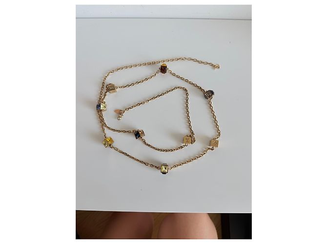 Louis Vuitton Cube Strass Gold Halskette - Ansicht 2