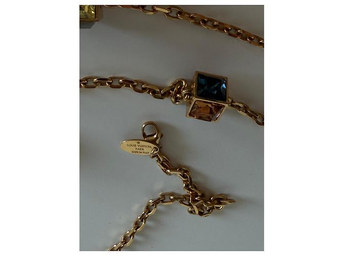 Louis Vuitton Cube Strass Gold Halskette - Ansicht 5