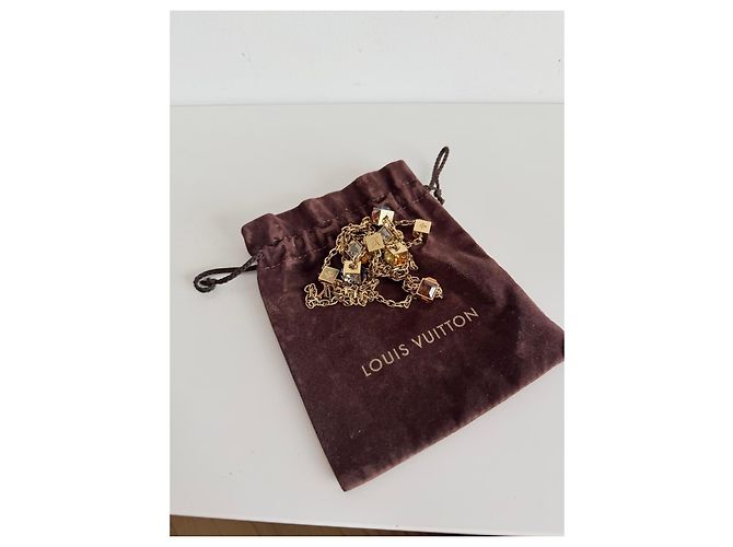 Louis Vuitton Cube Strass Gold Halskette - Ansicht 6