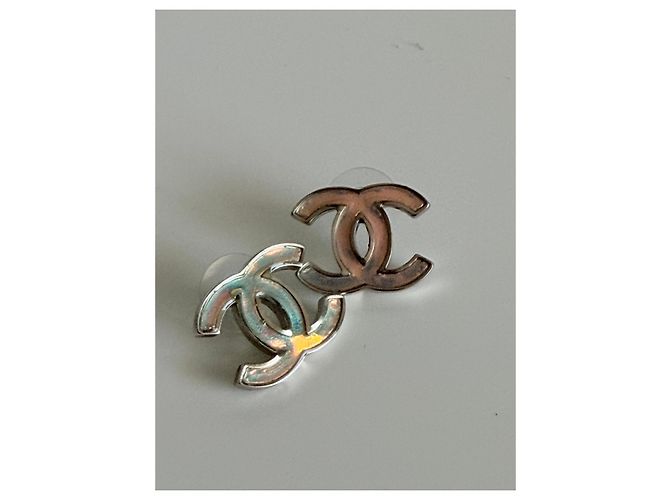 Pendientes de botón Chanel logo CC - vista 2