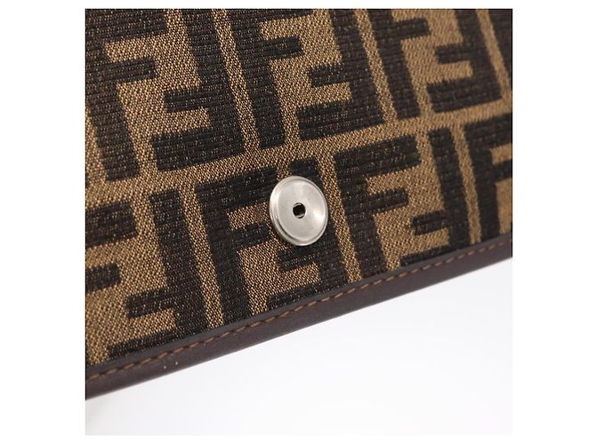 FENDI Zucca Canvas Shoulder Bag Brown Black Auth 212950 - Jerrillo - vista 19