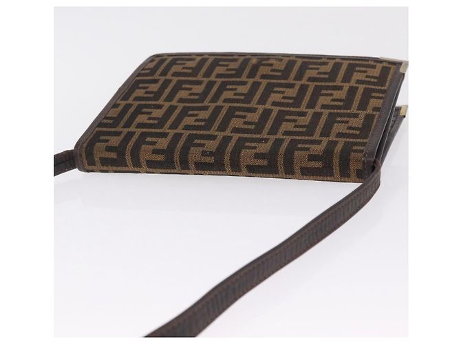 FENDI Zucca Canvas Shoulder Bag Brown Black Auth 212950 - Jerrillo - vista 6