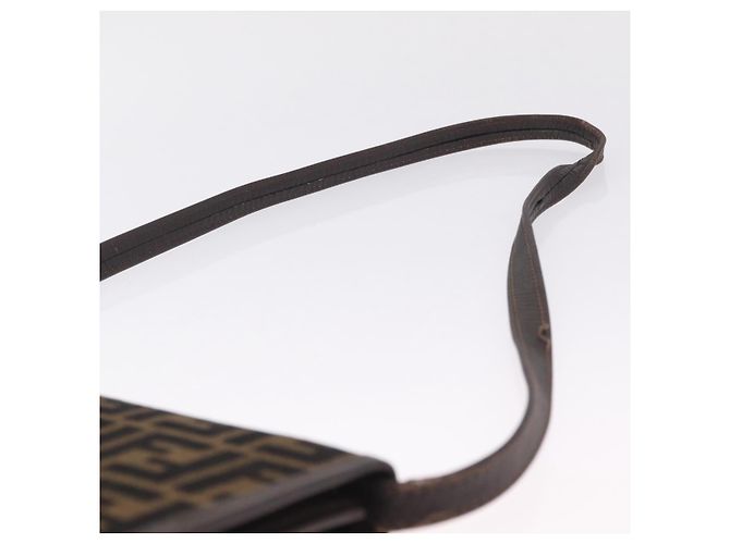 FENDI Zucca Canvas Shoulder Bag Brown Black Auth 212950 - Jerrillo - vista 8