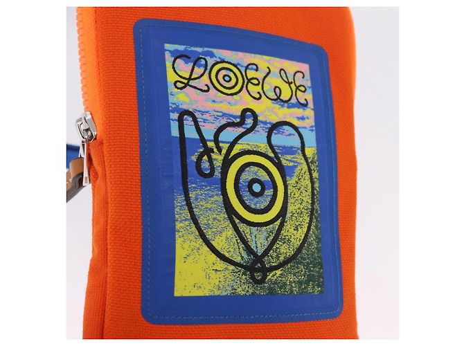 LOEWE Irohebe Nature Neck Pouch Shoulder Bag Canvas Blue Silver Auth 212977M - Jerrillo - view 20