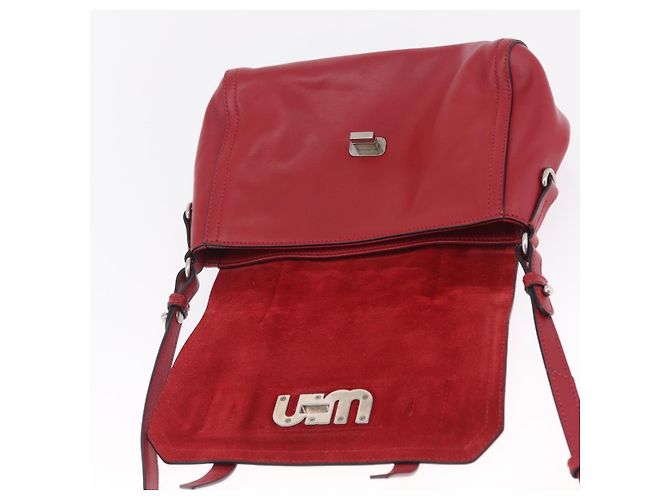 Miu Miu Bolso de Hombro de Cuero Rojo Plata Auth 211468V - Jerrillo - vista 10