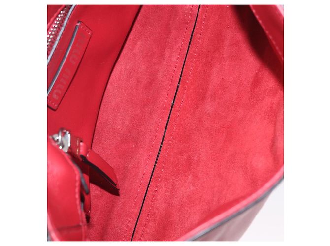 Miu Miu Bolso de Hombro de Cuero Rojo Plata Auth 211468V - Jerrillo - vista 11